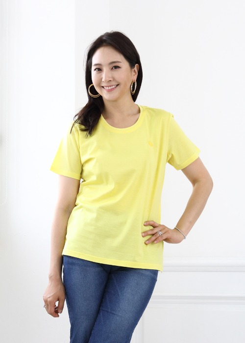애비뉴투지 엄마옷 실켓면 레몬 여성 여름 반팔 티셔츠 A06060 50대 60대 중년여성